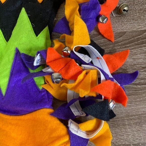 Mardi Gras Jester Hat Bells New Orleans Unisex Costume Halloween Orange Adult OS - Picture 10 of 12